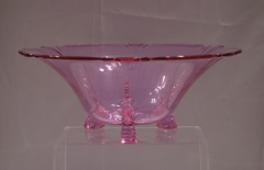 #1401 Empress 11 inch Footed Floral Bowl, Dolphin Foot, Alexandrite, 1930-1935