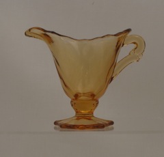#1519 Waverly Cream, Footed, Amber, 1940-1955
