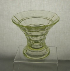 #451 Cross Lined Fluted, Vase, Canary, 1922-1924