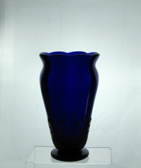 #1413 Cathedral Vase, Flared, Cobalt, 1939-1941