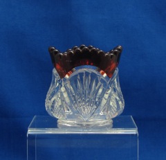 #1255 Pineapple & Fan, Toothpick, Crystal with Ruby Stain, 1898-1907