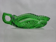 #1255 Pineapple and Fan, Handled Jelly, Emerald, 1898-1902