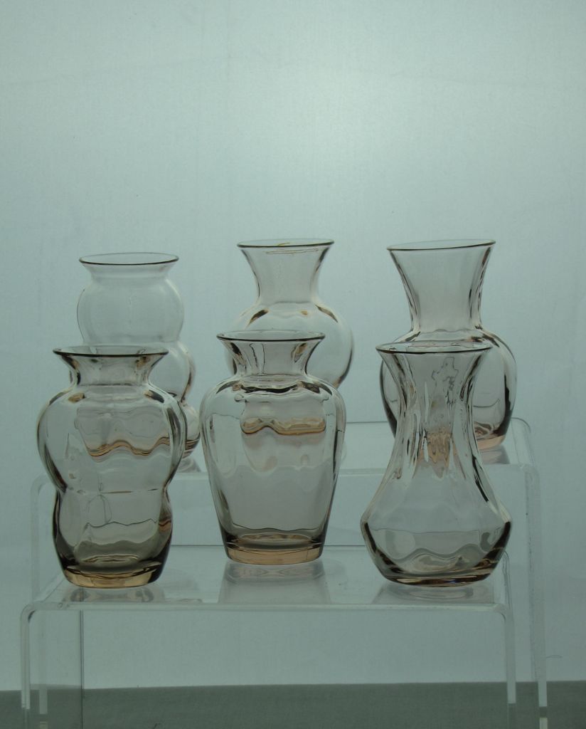 4227, 4228, 4229, 4230, 4231, 4232 Favor Vases, Flamingo, Diamond Optic, 1933-1935