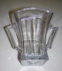 #465 Recessed Panel Basket with side handles, crystal. 