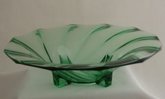 #1252 Twist bowl floral, 12 in rd, Moongleam, 1928-1935