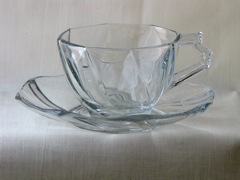 #1252 Twist Cup & Saucer, Crystal, 1928-1937