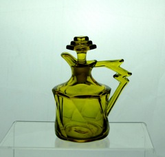 #1252 Twist Oil Bottle, #78 Stopper, Marigold, 1928