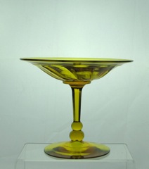 #1252 Twist 7 inch High Footed Comport, Marigold, 1928