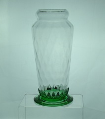 #4206 ? Optic Tooth Water Lamp Base ?  Diamond Optic, Crystal top with Moongleam base, 1929
