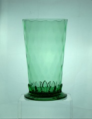 #4206 Optic Tooth Vase 12 in. Diamond Optic, Moongleam, 1925-1935