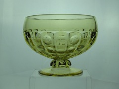 #1404 Old Sandwich Footed Popcorn Bowl Cupped, Sahara, 1931-1937 